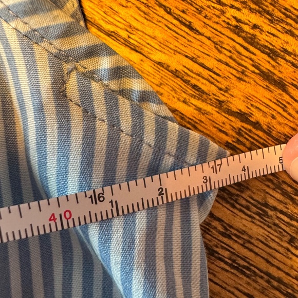 White House Black Market (WHBM) Seersucker Utility Midi Dress, BLUE/WHITE, SZ 4 - Picture 9 of 10